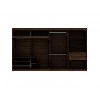 Manhattan Comfort 183GMC5 Mulberry Brown 3-Sectional Open Hanging Module Wardrobe Closet